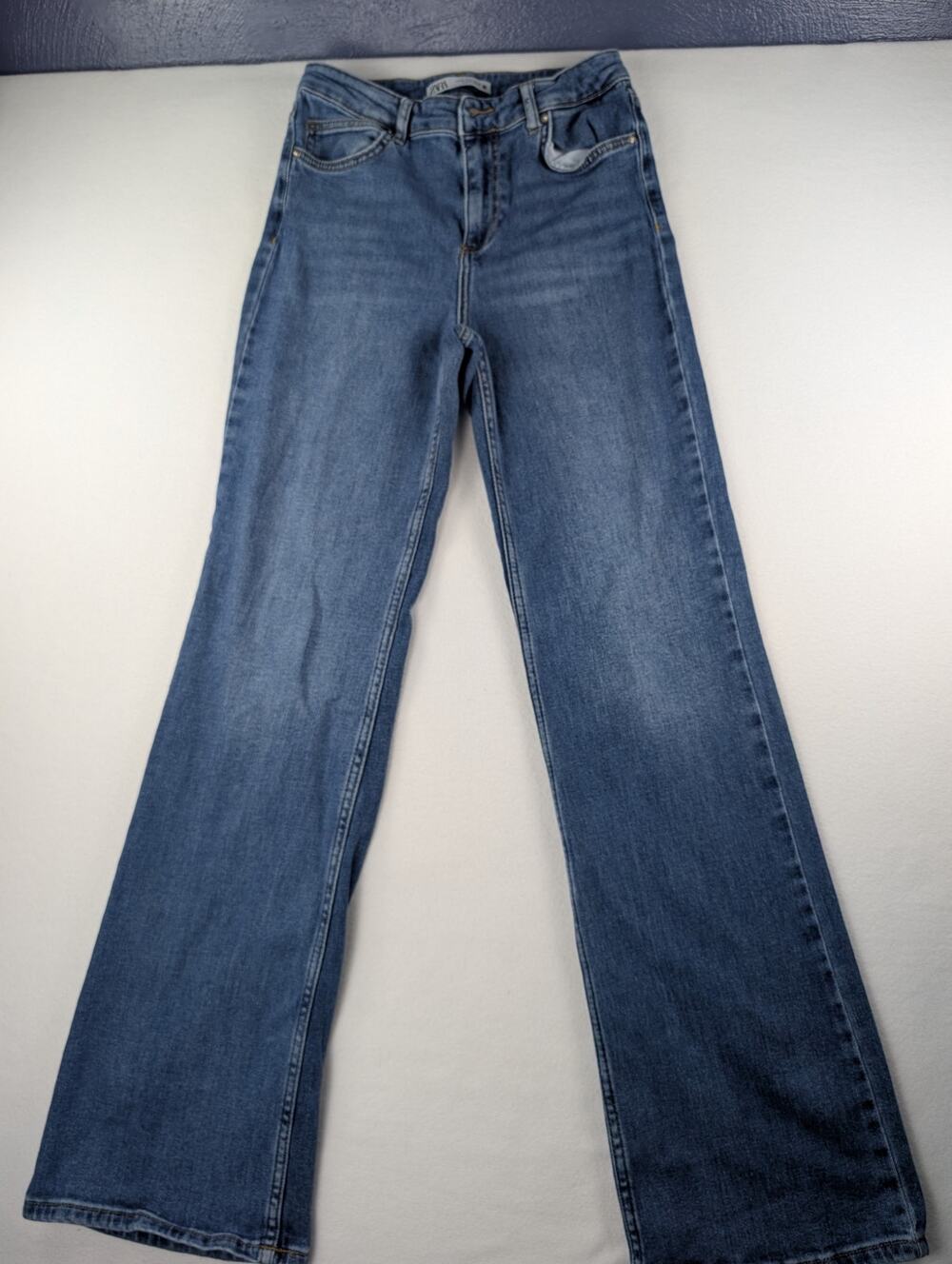 Zara Women’s Wide Leg Jeans Size 6 Medium Wash Blue Denim Y2K